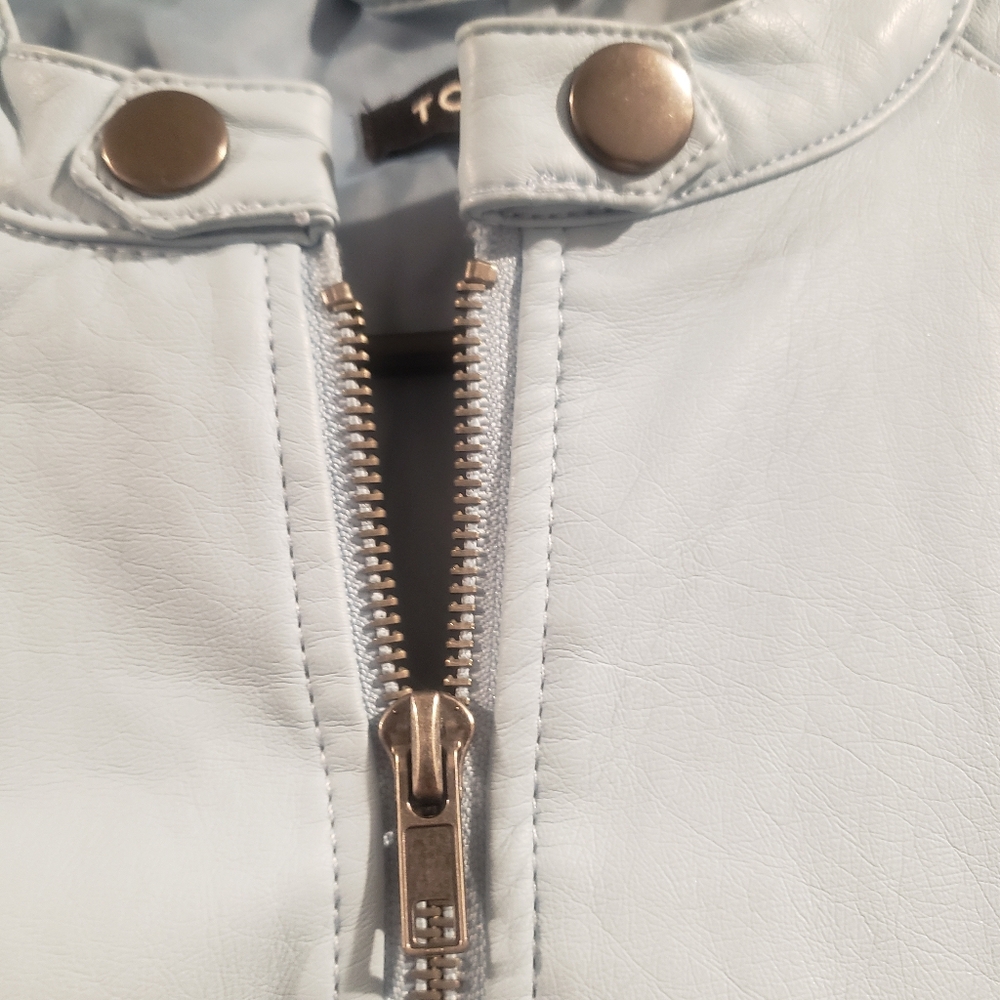 Torrid Women's Light Blue Faux Leather Jacket - Picture 5 of 6